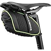 ROCKBROS Bike Seat Bag with LED Light, Waterproof 3D Shell Bicycle Saddle Bag with Rain Cover for Road & Mountain Bikes