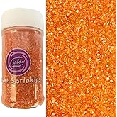 Sentovac Orange Sanding Sugar for Baking Edible Sparkling Sugar Sprinkles Coarse Sugar Crystals for Baking Topping Cake Cookie Cupcake Topper Ice Cream Decoration Supplies 3.2 OZ