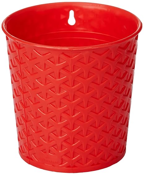 Gardens Need 100% Virgin Plastic Maryam Pot | Set of 5 Planter, (14cm x 14cm x 11cm, Red)