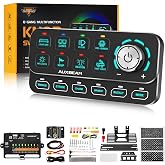 Auxbeam KS-80 RGB 8 Gang Switch Panel Rotary Knob Universal Control Panel | 4 Triggers &amp; 4 Modes Toggle/Momentary/Pulse/SOS, Chase Light &amp; Dimming Relay for Truck Boat Off-Road,Multifunction 12-24V