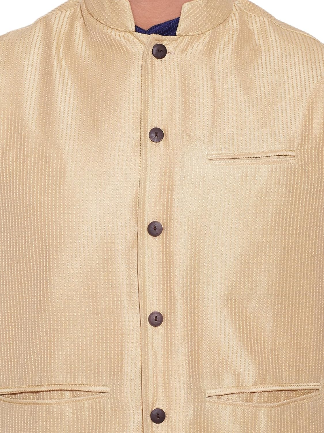 very me men's designer cream faux silk textured nehru jacket