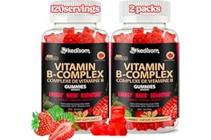 8 IN 1 Vitamin B Complex Gummies – Complete B Vitamin Complex with B12 Methylcobalamin, B1, B2, B3, B5, B6, B7, B9, Strawberr