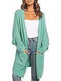 YIBOCK Womens Kimono Long Batwing Sleeve Open Front