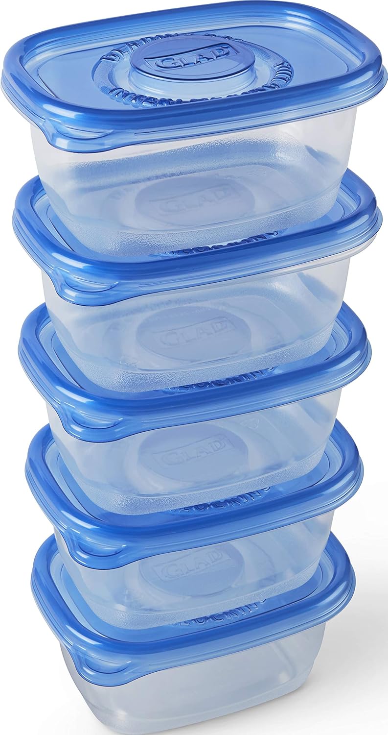 GladWare Soup & Salad Food Storage Containers, Medium Rectangle Holds 24 Ounces of Food, 5 Count Set: Home & Kitchen