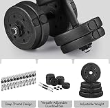 Yaheetech Adjustable Dumbbells 15KG Pair 8 Weight Plates Spinlock Collars view 6