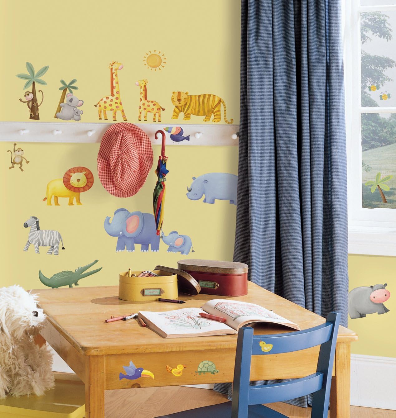 RoomMates RMK1136SCS Wall Decal, Jungle Adventure Peel & Stick, Multi: Home Improvement