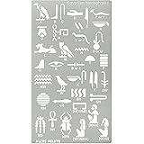Aleks Melnyk No.456 Metal Stencil, Egyptian Hieroglyphs, Ancient Egyptian Glyphs Alphabet, Letter Tracers, Template for Wood 