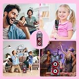 Dynasonic Karaoke Machine 2 Microphones Portable Bluetooth Speaker Lights USB SD view 4