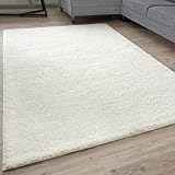 THE RUGS Living Room Rug Shaggy 30 mm 80x150 cm White Polypropylene