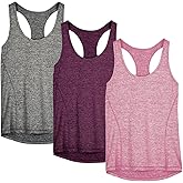 icyzone Women's Racerback Workout Athletic Running Tank Tops (Pack of 3)
