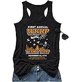 Problem Solved Halloween Tank Tops for Women Bloody Splatter Graphic Shirts Halloween Casual Racerback Tops
