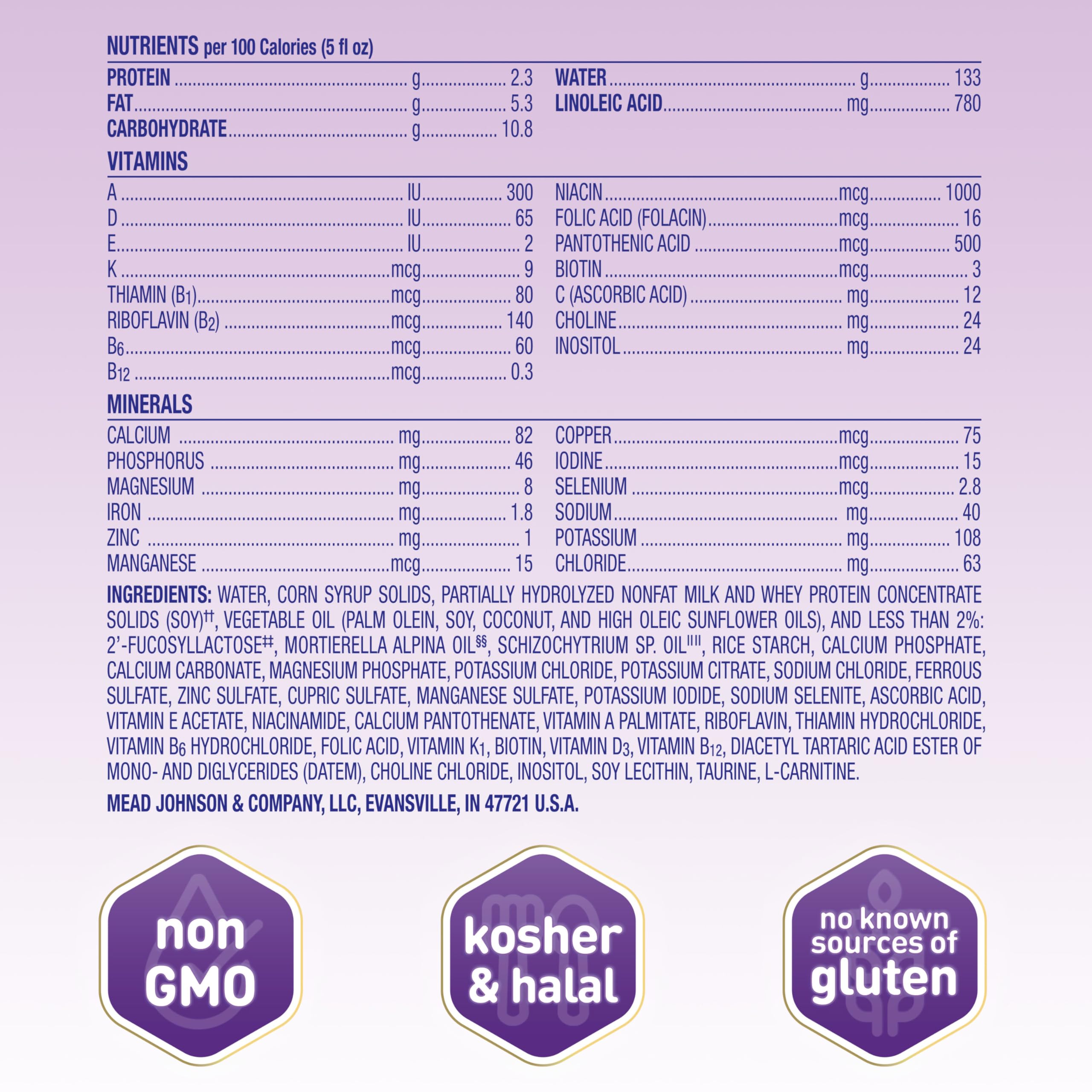 Enfamil NeuroPro Gentlease Baby Formula, Brain Building DHA, HuMO6 Immune Blend, Designed to Reduce Fussiness, Crying, Gas & Spit-up in 24 Hrs, Ready-to-Feed Infant Formula, Liquid, 2 Fl Oz (24 Count) main image 1