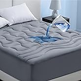 Bedsure Grey Twin XL Waterproof Mattress Pad - Extra Long Twin Mattress Protector for College Dorm Essentials, Mattress Toppe