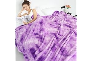 obinsm Fleece Blankets Purple Soft Blanket Fuzzy Throw Blankets for Bed