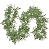 Fomlily Pine Garland Christmas Decoration Clearance, 6ft Christmas Greenery Garlands Realistic Cypress Leaves Cedar Garland for Holiday Mantel Fireplace Table Centerpiece Decor