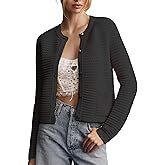 STURWBEZ Womens Fall Cardigan Sweater Casual Open Front Long Sleeve Button Down Crochet Knit Tops with Pockets