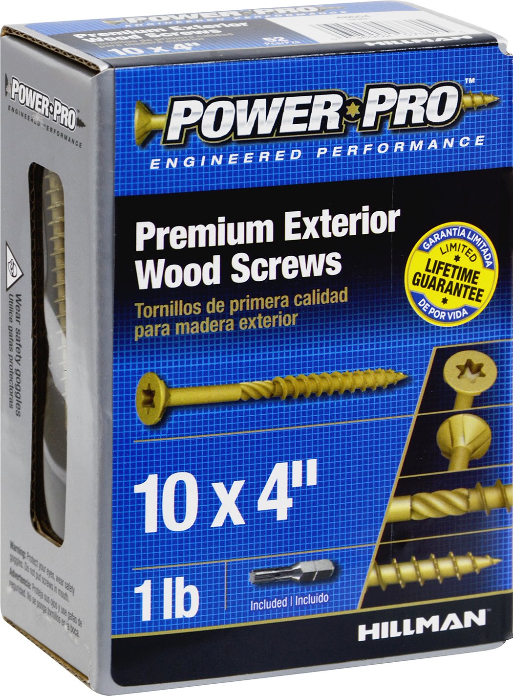 Hillman 48604 Power Pro Premium Exterior Wood Screw, 10 X 4Inch, 57