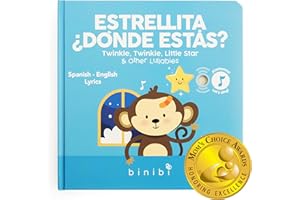 Binibi Spanish Musical Book for Toddlers 1-3 Estrellita ¿Dónde Estás? & Other Nursery Rhymes | Spanish Learning for Kids | Bilingual Children's Book | Sound Book | Libro en español para bebés