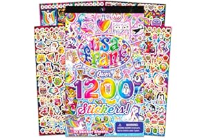 BENDON Lisa Frank 1200 Stickers Tablet Book 10 Pages of Collectible Stickers Crafts Scrapbooking