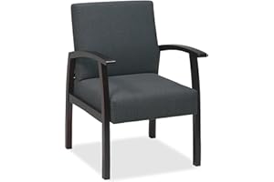 Lorell Deluxe Guest Chair, Mahogany/Charcoal