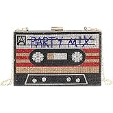 Reberomantic Women Retro Radio Shape Crossbody Bag PU Leather Metal Vintage Evening Clutch Purses