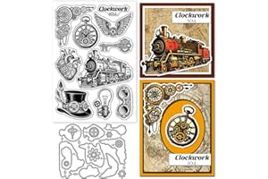 GLOBLELAND Matrices de découpe vintage steampunk transparentes et en métal pour fabrication de cartes, gaufrage, scrapbooking