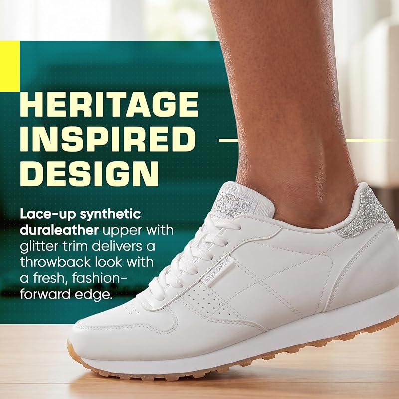OG 85 OLD SCHOOL COOL, Zapatillas para Mujer, Blanco (White Duraleather/ Silver Glitter Trim), 38 EU — foto 4 de 8