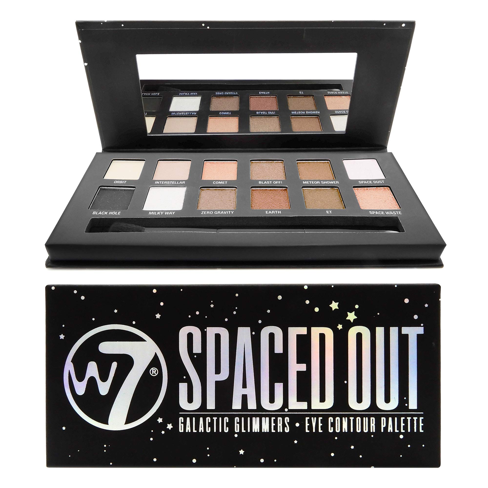 W7 Spaced Out Galactic Glimmers Eye Contour Palette, 9.6 g, 12-Piece