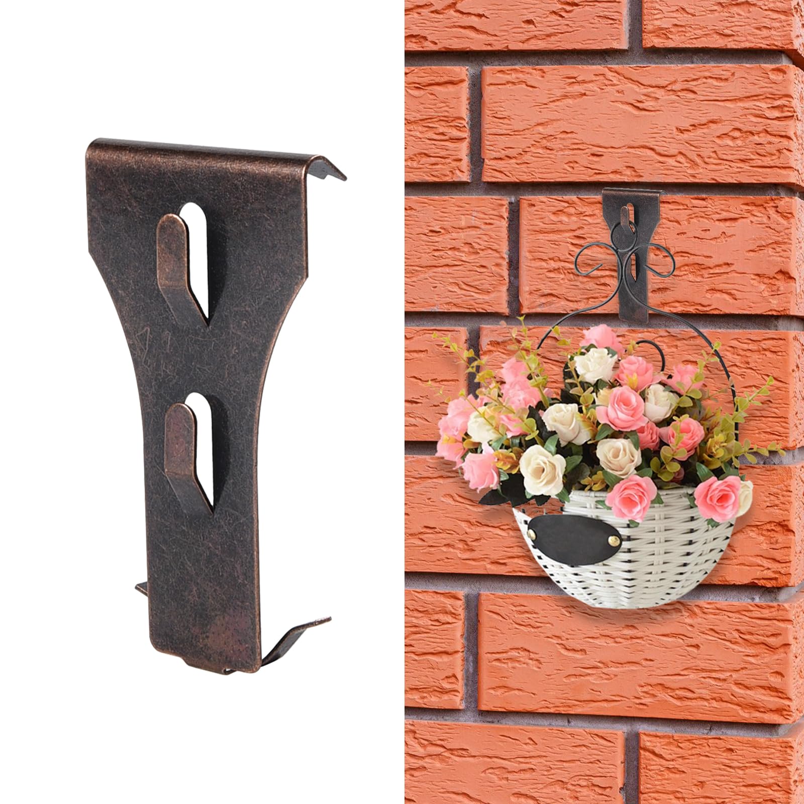 16PCS Steel Brick Clips - Heavy Duty Wall Hooks, No Drill, Fits 2.25-2.45 Inch High Bricks