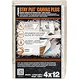 Trimaco 04328 Slip Resistant Dropcloth Stay Put Canvas Plus Drop Cloth, 4-feet x 12-feet