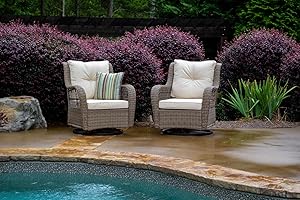 Tortuga Outdoor Rio Vista Wicker 2 Piece Bistro Set with Two Swivel Glider Chairs