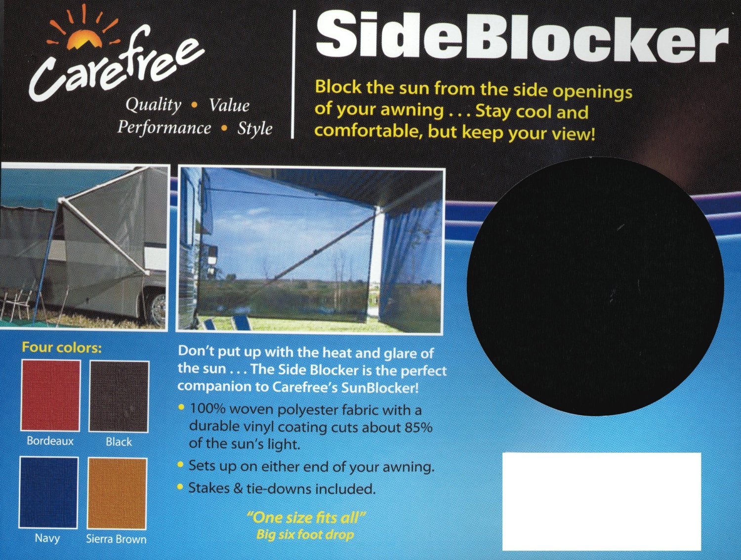 Amazoncom RV Awning Shade Side Shades Universal Fit Black Pair