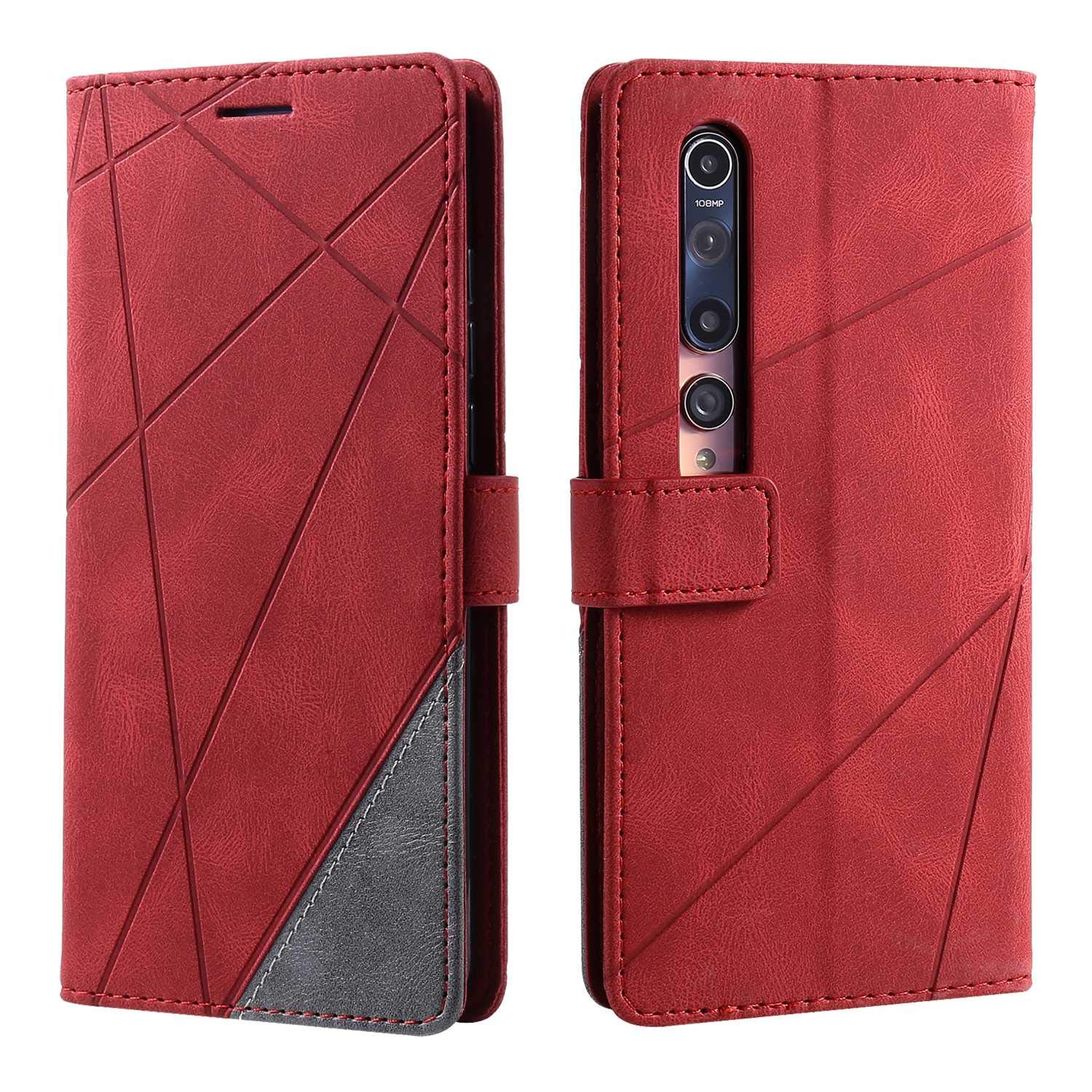 SONWO Case for Xiaomi MI 10 Pro Case, Premium Leather Flip Wallet Case Magnetic Closure Card Slots Kickstand Phone Case for Xiaomi MI 10 Pro, Red