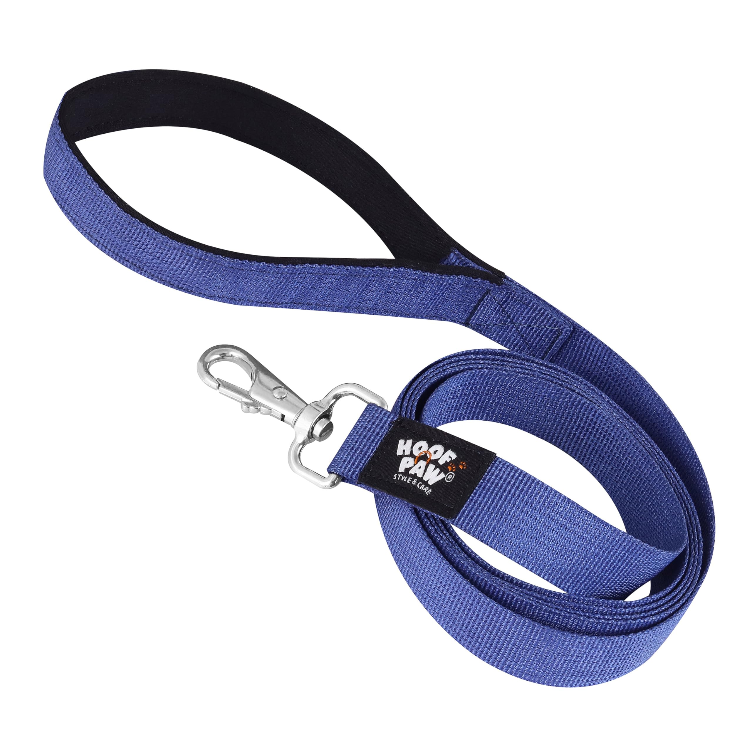 Hoof n Paw Training Lead For Dogs, Premium Nylon Puppy & Dog Lead, Padded Handle, Comfortable & Easy to Use Leash, For Small, Medium & Large Dogs (Blue, 1.8 metre (6 ft))