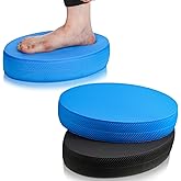 Deekin 2 Pcs Foam Balance Pad Non Slip Stability Trainer Pad Oval Balance Board Exercise Pad Cushion for Women Men Kids Dancing Balance Training Workouts Yoga Physical Therapy, Black and Blue