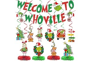 TTDQ Whoville Christmas Decorations Whoville Decorations Welcome to Whoville Banner The Christmas Decorations Party Supplies Christmas Grieen Birthday Party Decorations