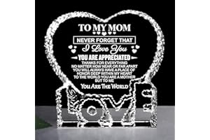 ZHSHWAT Christmas Birthday Gifts for Mom, K9 Crystal Keepsake Gift from Daughter Son for Mom，Fathers Day Anniversary Birthday Present for Mother