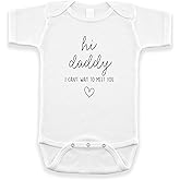 Pineapple Pancake Kids Hi Daddy I Can't Wait To Meet You Pregnancy Announcement Infant Bodysuit - Surprise Gift For Dad