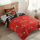 Northwest Disney Pixar Cars Twin Comforter Set, Reversible Lightning McQueen Design, Ultra Soft Fade Resistant Microfiber Kids Bedding Set, Officially Licensed