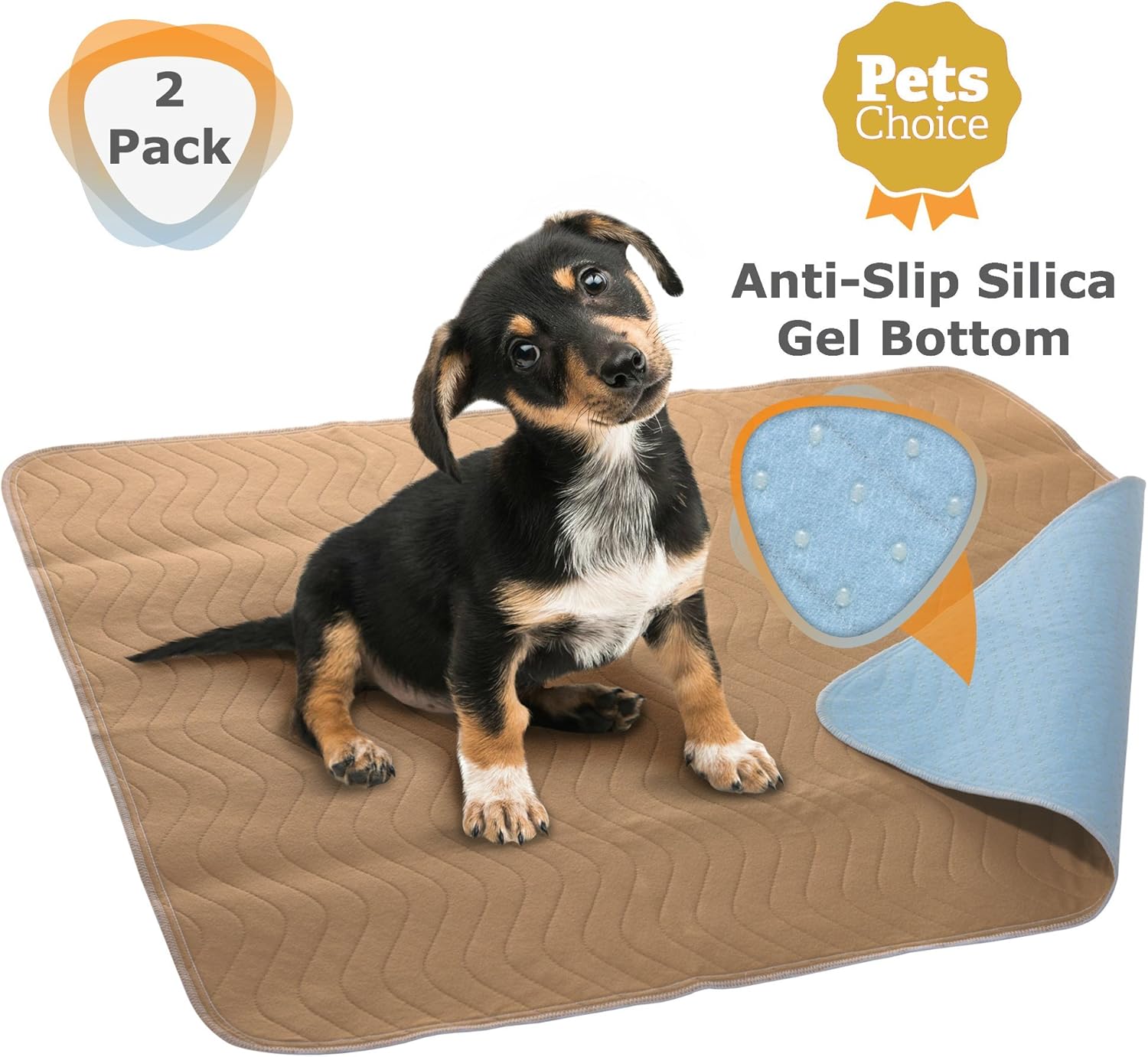 Melliwish Washable Dog Pee Pads 2 Pack Puppy Pads Reusable Dog Training Pads