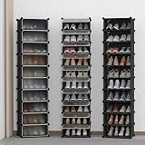 HOMIDEC 10-Tier Shoe Rack with Doors Narrow Dustproof Storage Cabinet view 8