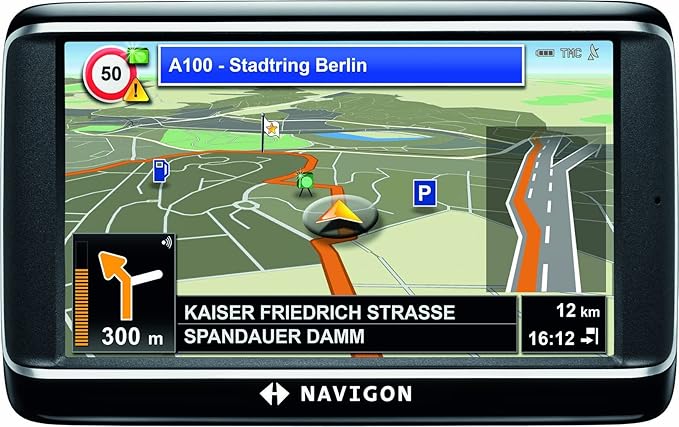 NAVIGON 40 Plus Navigationssystem (10,9cm (4,3 Zoll) Display, Europa 43, TMC, One Click Menu, Aktiver Fahrspurassistent, TTS)