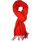 Plum Feathers Winter Scarf Shawl with Cashmere Feel - Rich Solid Colors Winter Scarves and Wraps 72" x 12"