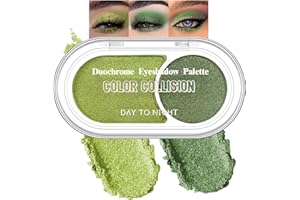 Green Glitter Eyeshadow Palette, Cream Duochrome Blendable Pigmented Eyeshadow for Older Women, Long Lasting Metallic Shimmer