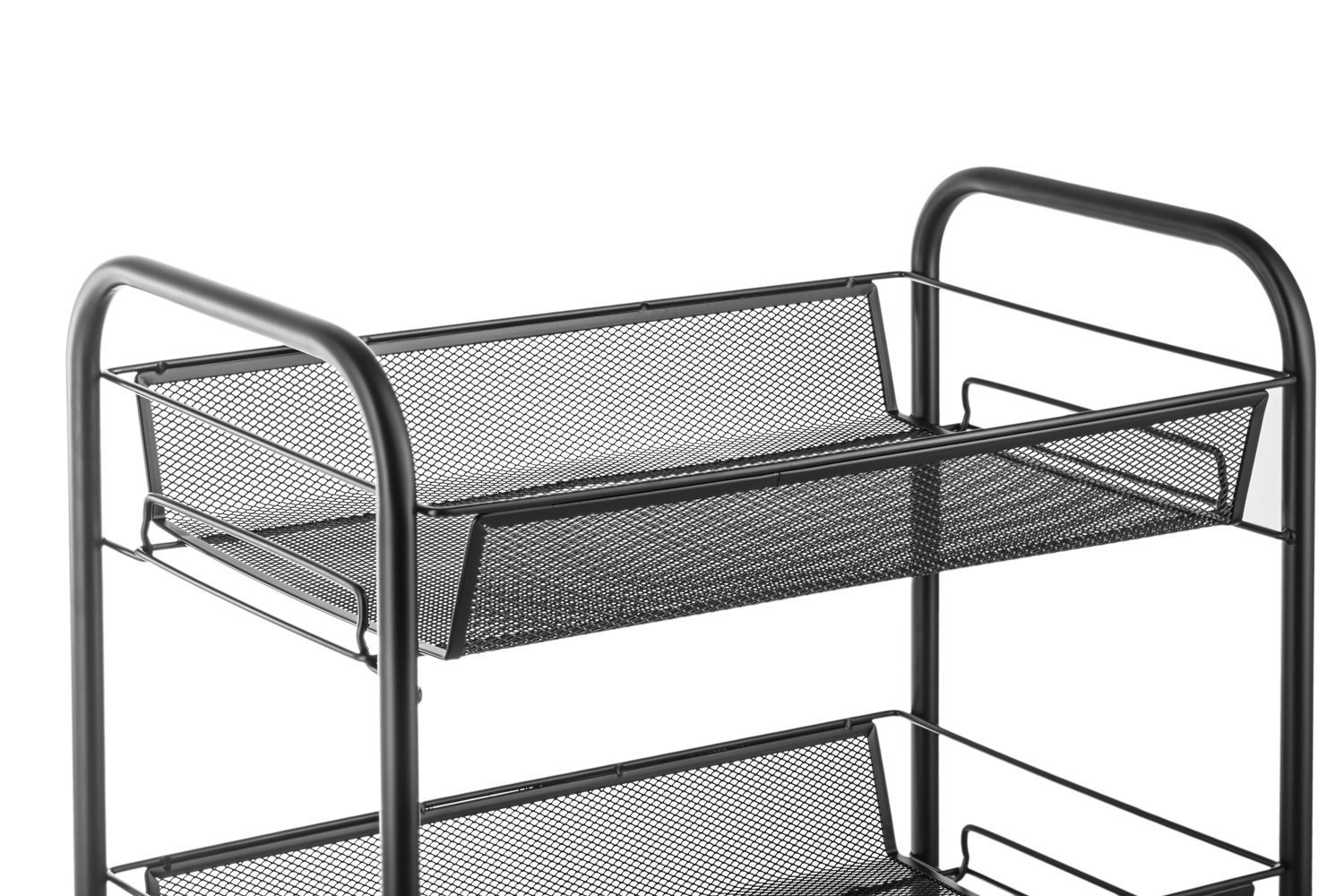 YIMU 5 Tier Mesh Wire Rolling Pantry Mobile File Cart with Removable