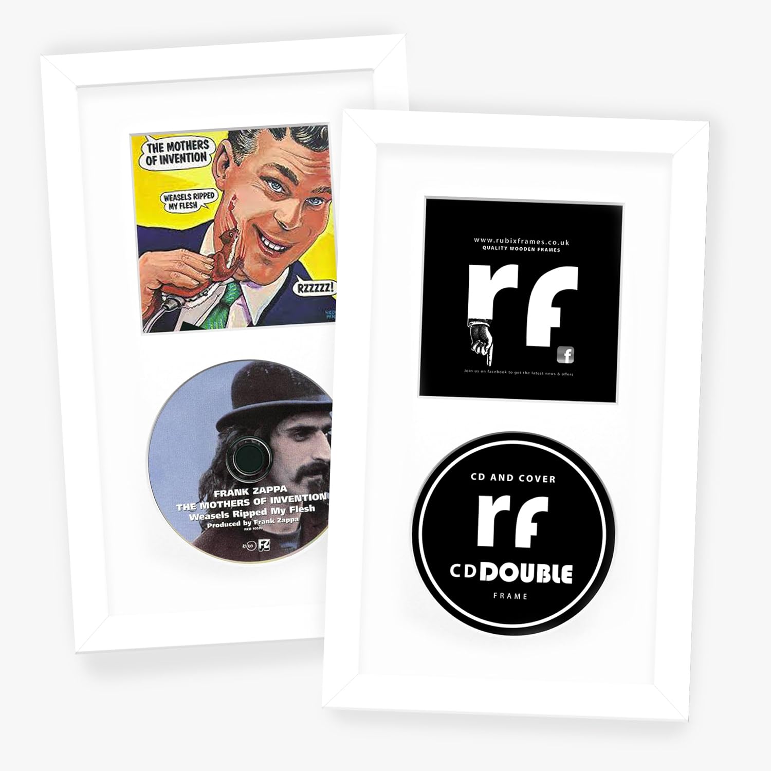 CD Frame Disc and Cover WHITE Display the Compact Disc Cover and