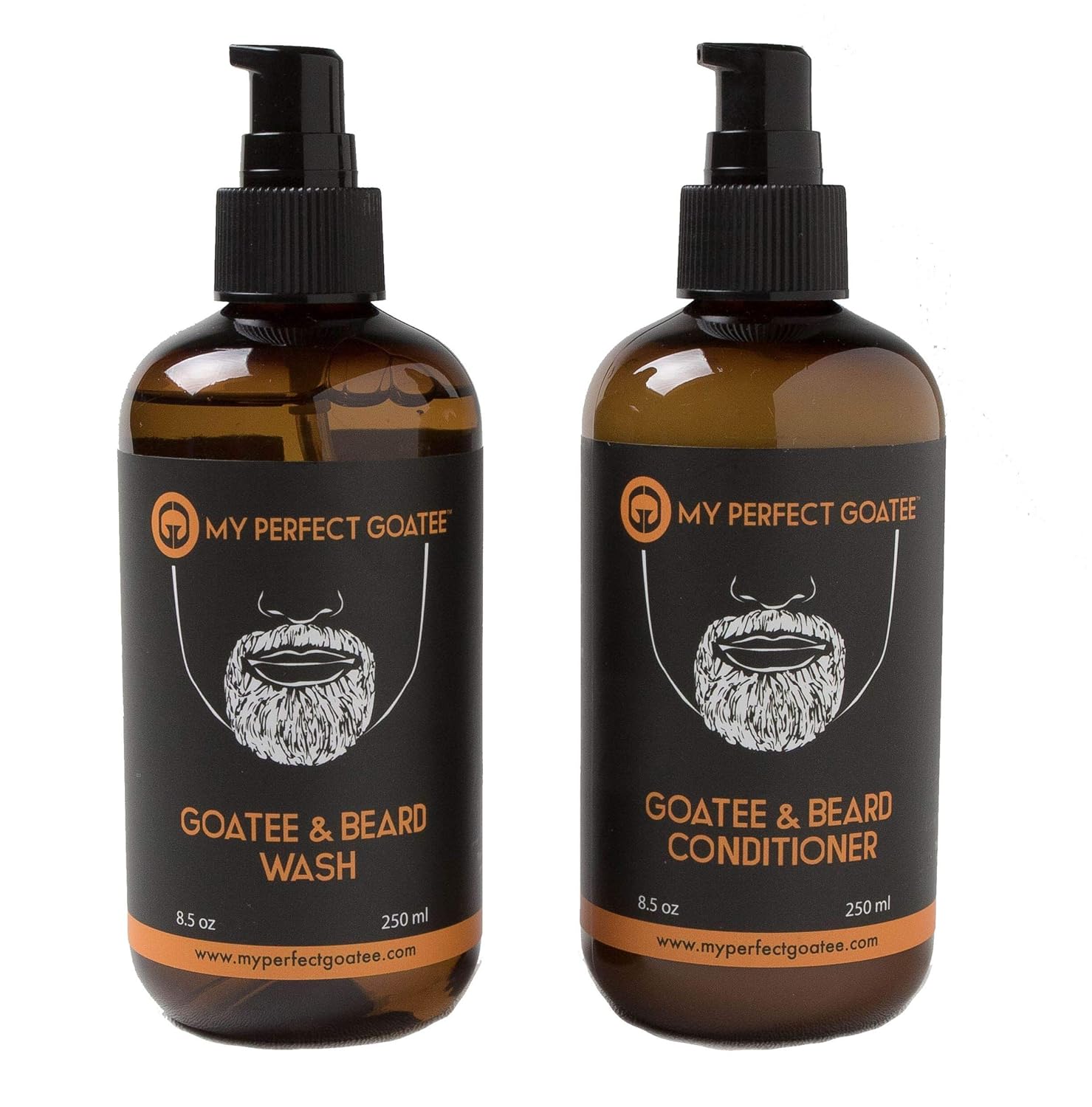 My Perfect Goatee - Premium Goatee Beard Wash | Goatee Beard Conditioner Hydrating Facial Hair Cleanser (Combo Pack | Beard Wash & Beard Conditioner 8.5 oz each)