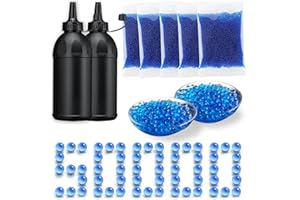 XUDAKAIXIN Gel Balls Blaster Refill Ammo (7-8mm 50,000 Pieces) with Gel Ball Ammo Quick Loading Bottle (2 Pcs) Water Balls Beads Bullets Made of Non-Toxic Eco Friendly Compatible with Electric Gel Balls Blaster