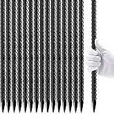 Enjamyo Rebar Stakes 16 Inch, 16 Pack Ground Stakes with Chisel Point End, 5/16" Diameter Garden Stake, Heavy Duty Ground Anchors for Concrete Timber, Garden Plants, Camping Tent