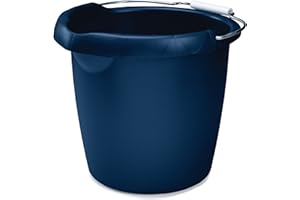 Rubbermaid Commercial Products 15QT Round Bucket, Blue, Comfortable/Durable Pour Handle, Sturdy Pail Bucket for Household Cleaning/Mopping